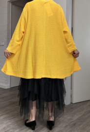 AKH gebreide oversized A-lijn katoen vest/blazer apart stretch