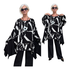 Vincenzo Allocca oversized viscose A-lijn tuniek tuniek zwart/wit
