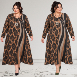 ITALIA MODA viscose mix A-lijn wijde jurk met zakken /stretch
