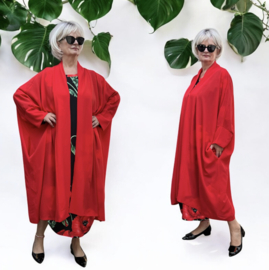 AKH oversized chique A-lijn blazer/vest met zakken apart