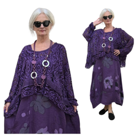 Moonshine oversized de modieuze kleuring  katoen KANTEN top apart stretch /in meerdere kleuren