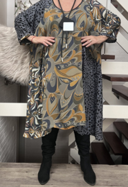 Joulie Collection oversized viscose A-lijn jurk met zakken apart  (extra groot)