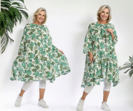 AKH oversized katoen A-lijn blazer/tuniek met zakken apart