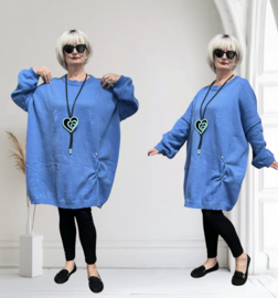 ITALIA oversized viscose mix winter gebreide top/tuniek stretch