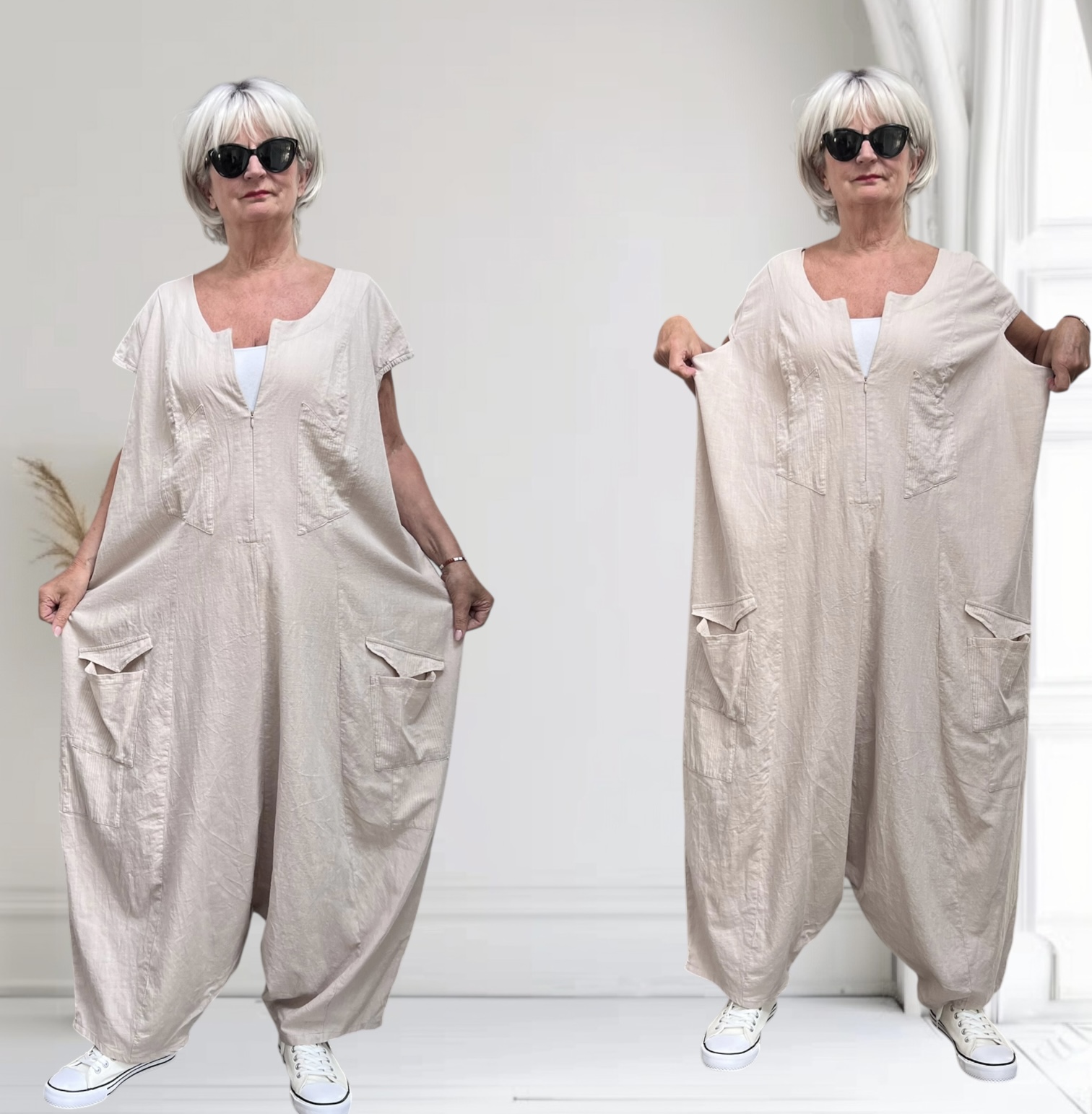 KEKOO design katoen overall met ritssluiting