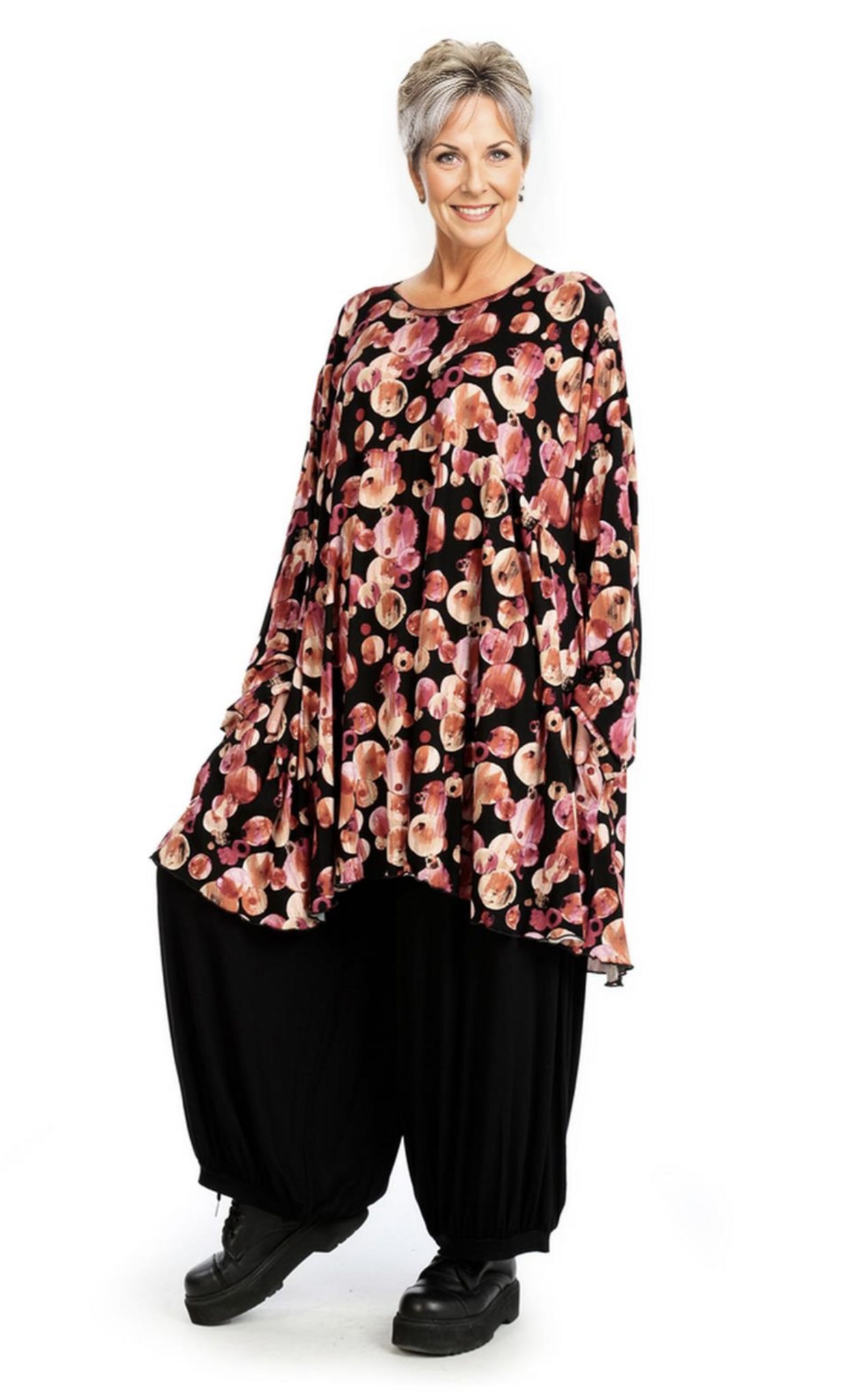 AKH oversized viscose tricot A-lijn tuniek  apart stretch