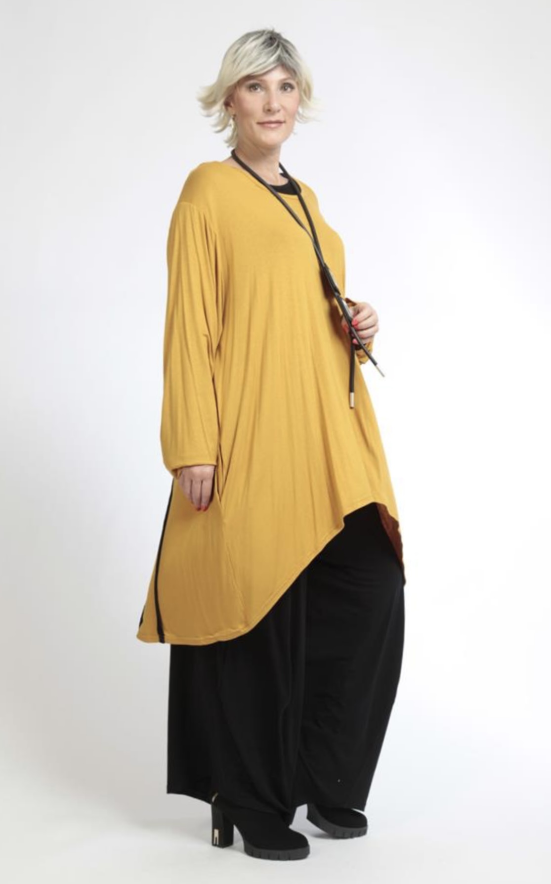 AKH oversized viscose tricot  A-lijn tuniek apart stretch