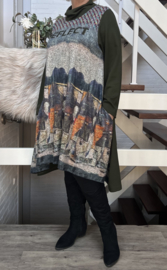 Hookk design jersey katoen A-lijn  jurk  stretch