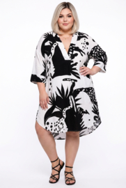 Vincenzo Allocca oversized viscose  jurk/tuniek  apart