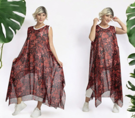 AKH oversized chique chiffon A-lijn  jurk/overjurk /tuniek apart