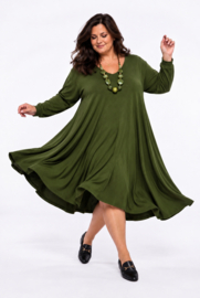 ITALIA   jersey viscose mix  A-lijn jurk stretch  /in meerdere kleuren
