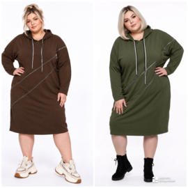 Italia Moda katoen jurk/tuniek met ritsen/ stretch /in meerdere kleuren