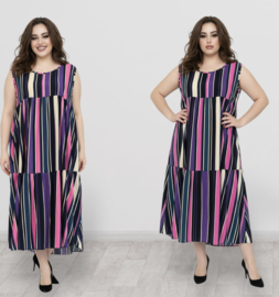 AKH oversized viscose  mix A-lijn  jurk apart/stretch