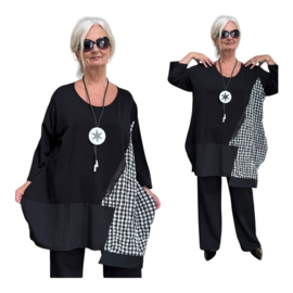 Vincenzo Allocca oversized viscose A-lijn tuniek tuniek zwart/wit
