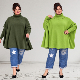 ITALIA oversized viscose mix gebreide top/tuniek met col  /in meerdere kleuren