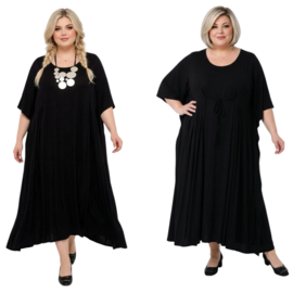 Vincenzo Allocca oversized viscose  A-lijn jurk apart/zwart