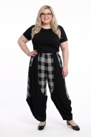 AKH viscose ballon broek zwart/grijs