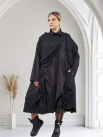 H-4 style A-lijn jurk + vest /zwart /apart