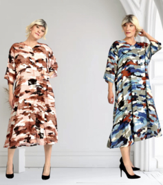 AKH oversized viscose A-lijn jurk apart / in meerdere kleuren
