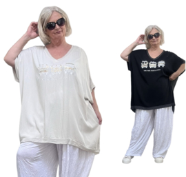 ITALIA  oversized viscose top apart stretch  /in meerdere kleuren