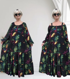 SASHA NORA chiffon met een vleugje zijde jurk gevoerd