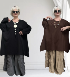 ITALIA MODA oversized katoen A-lijn tuniek stretch/in meerdere kleuren