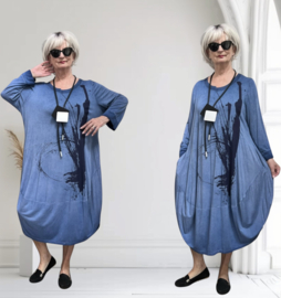 Zedd Plus viscose de modieuze kleuring A-lijn jurk stretch