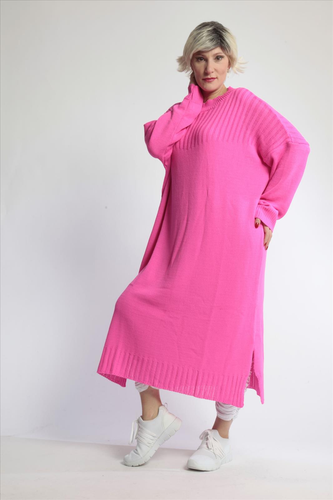 AKH gebreide oversized tuniek/jurk  apart stretch