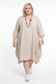Moonshine katoen A-lijn jurk beige