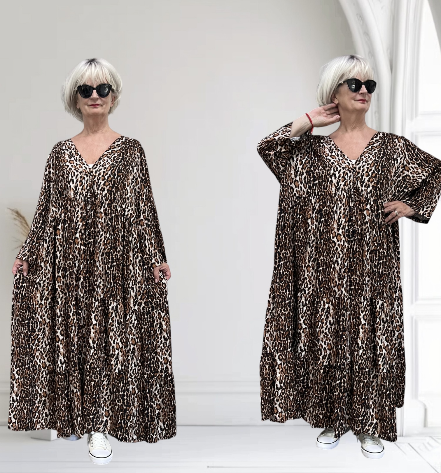 Vincenzo Allocca oversized viscose A-lijn jurk/tuniek apart