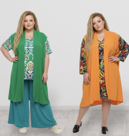 Sissi oversized viscose mouwloze vest stretch /in meerdere kleuren