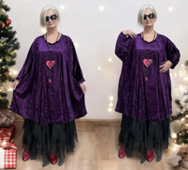 Ina oversized A-lijn velours stretch jurk (extra groot)