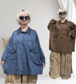 ITALIA  MODA oversized katoen fijn corduroy blazer/jas /stretch/apart/in meerdere kleuren