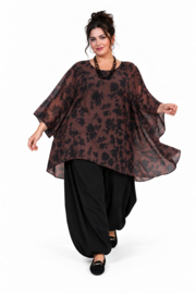 ITALIA MODA oversized chiffon tuniek/ poncho/gevoerd//in meerdere kleuren 