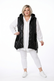 ITALIA A-lijn vest/gilet met capuchon  zwart