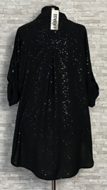 ITALIA  oversized viscose  A-lijn blouse met fijne glitter/in meerdere kleuren