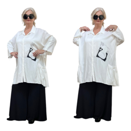IZZY Style viscose hemd/blouse/tuniek  wit