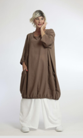 AKH viscose/linnen  A-lijn jurk/tuniek met zakken apart