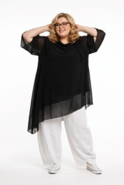 ITALIA MODA oversized viscose mix A-lijn tuniek met strik gevoerd /meerdere kleuren