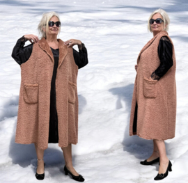 ITALIA MODA oversized fleece mouwloze vest/blazer / stretch