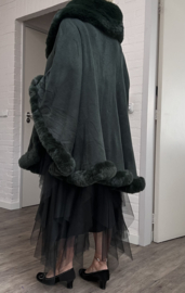 MM Sweet gebreid super zacht omslagdoek/poncho met bont