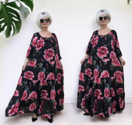 SASHA VIVIEN  chiffon met een vleugje zijde jurk gevoerd