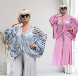 ITALIA MODA  oversized  katoen gebreide vest /in meerdere kleuren