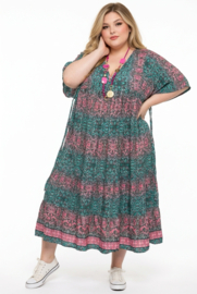 UNIDIVA viscose/zijde  A-lijn zomer jurk apart