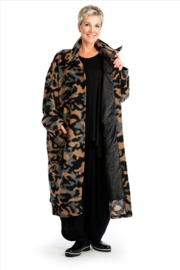 AKH oversized lange wollen winterjas/mantel  gevoerd