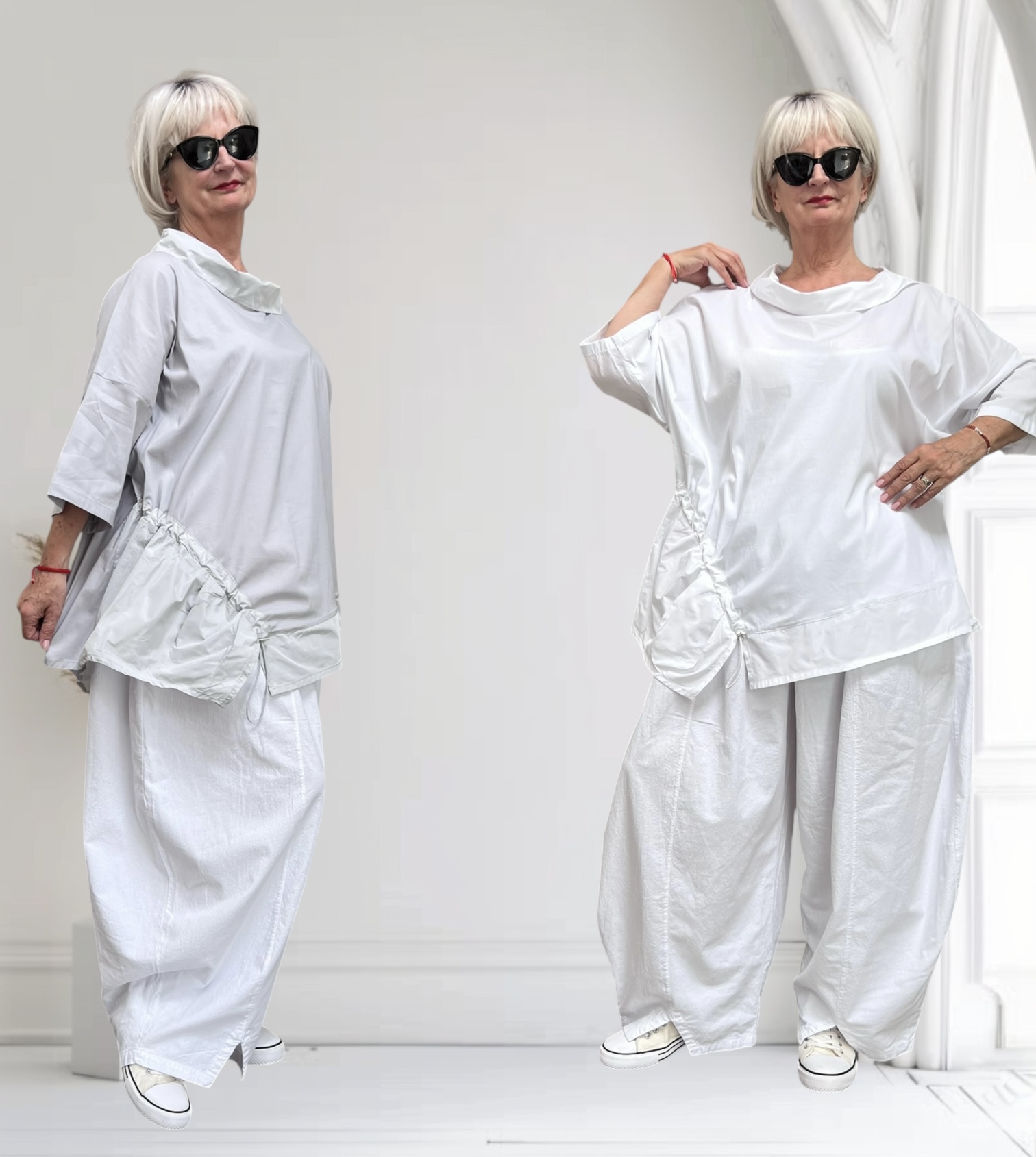 SINNE design.. A- lijn viscose tuniek met taft/stretch/in meerdere kleuren