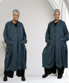 AKH oversized viscose mix jersey A-lijn blazer/vest apart stretch