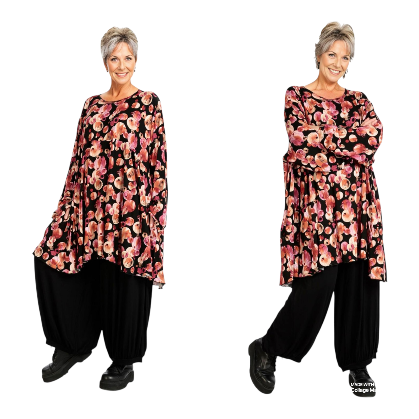 AKH oversized viscose tricot A-lijn tuniek  apart stretch