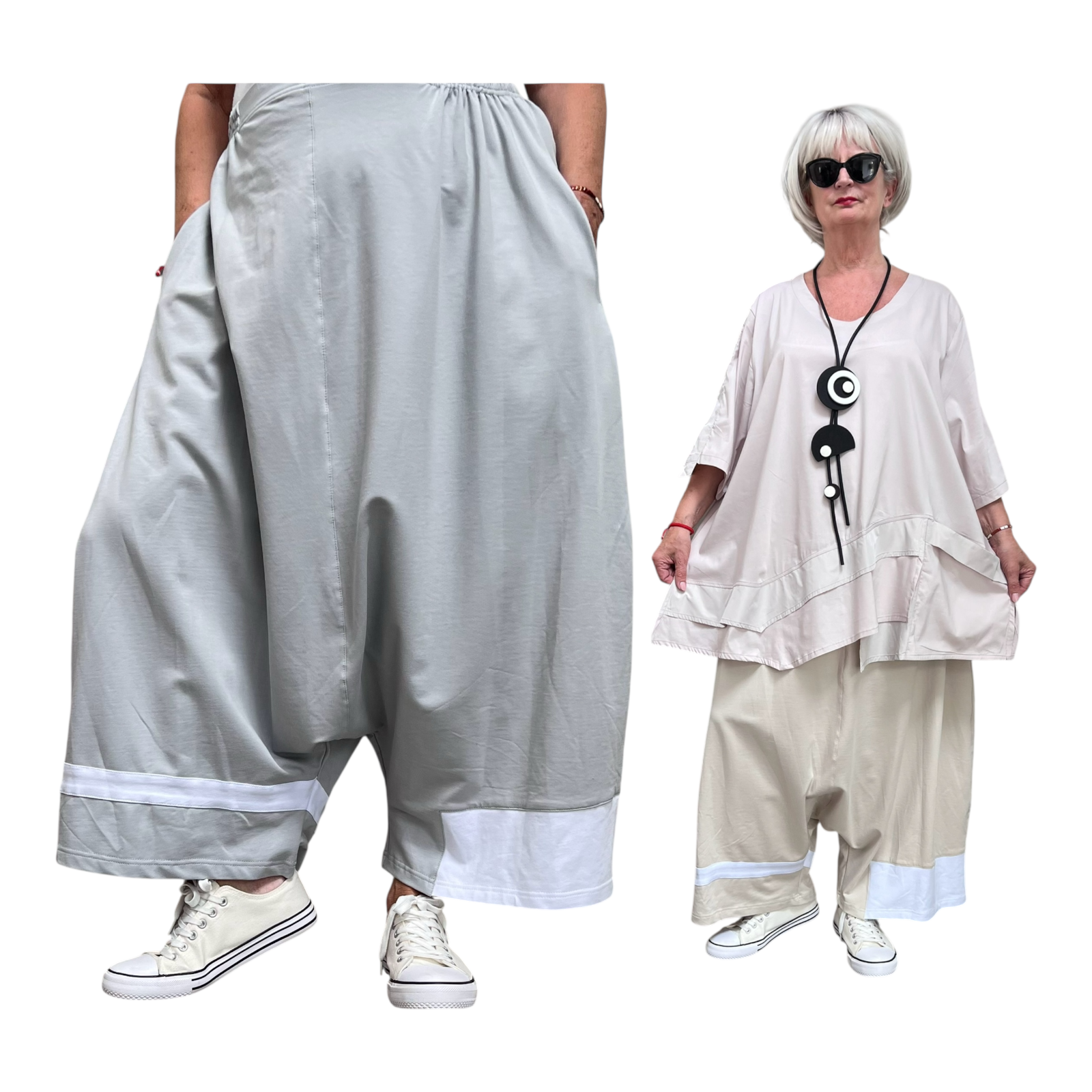 SINNE design..  viscose harembroek stretch/in meerdere kleuren