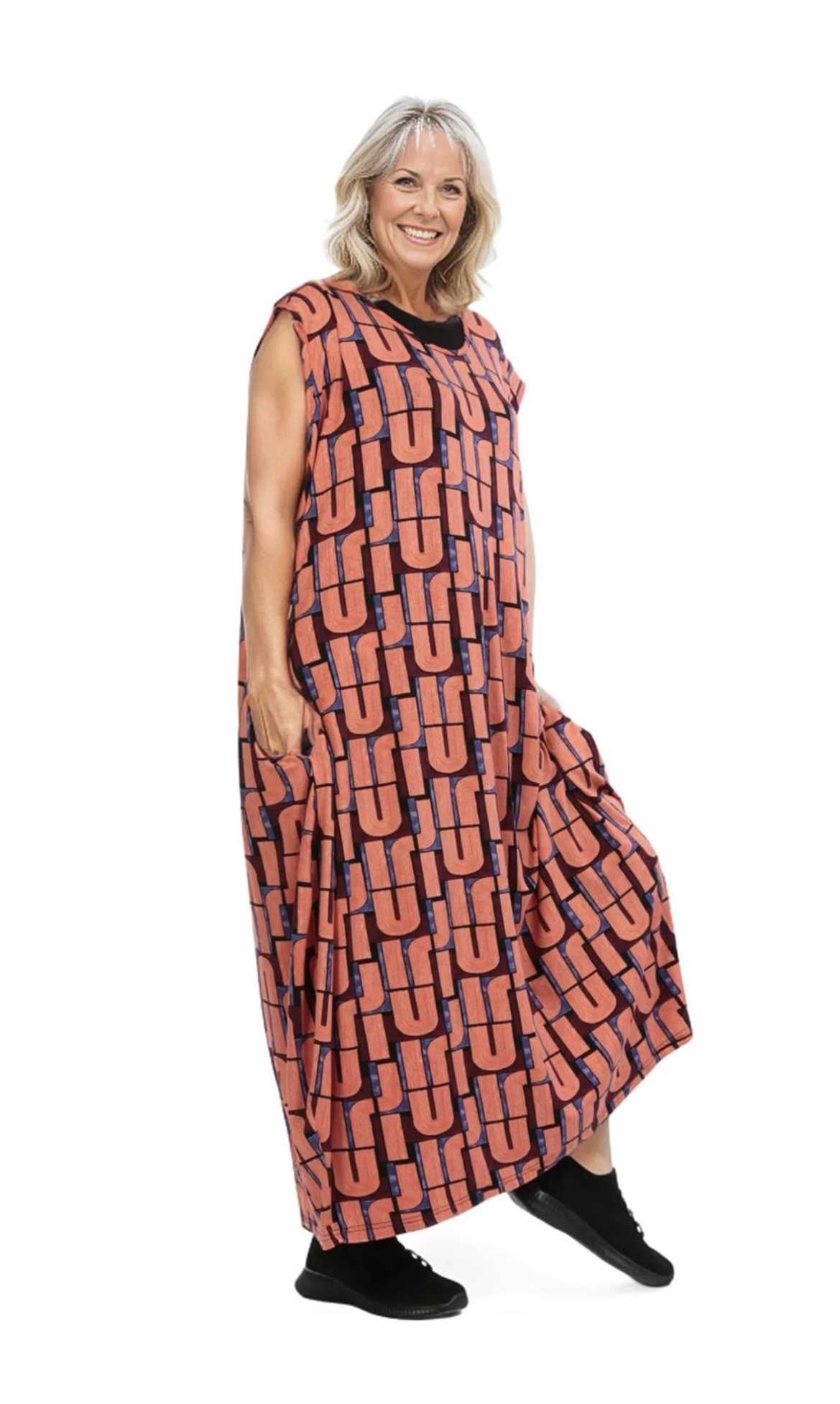 AKH oversized viscose A-lijn jurk /apart/stretch